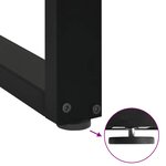 vidaXL Pieds de table basse en U  2 pièces  noir  70 x (30-31) cm  acier