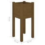 vidaXL Jardinières d'extérieur 2 Pièces Marron miel 31x31x70cm Pin massif