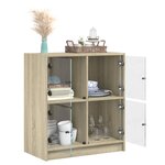 vidaXL Armoire latérale avec portes en verre chêne sonoma 68x37x75 5cm