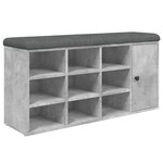 vidaXL Banc à chaussures gris béton 102x32x50 cm bois d'ingénierie
