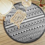 vidaXL Tapis d'extérieur noir Ø160 cm PP