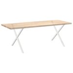 vidaXL Pieds de table à manger en forme de X  2 pièces  blanc  90 x (72-73) cm  acier