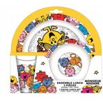 Fun House monsieur madame ensemble repas comprenant 1 assiette, 1 verre et 1 bol pour enfant