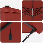 vidaXL Parasol Terre cuite 286 x 284 x 270 cm Aluminium et polyester