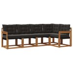 vidaXL Ensemble de canapés d'extérieur 5 pc Naturel et Noir