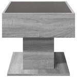 vidaXL Table basse avec LED sonoma gris 70x50x45 cm bois d'ingénierie