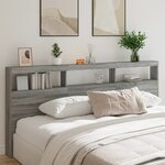 vidaXL Armoire tête de lit avec LED sonoma gris 220x17x102 cm