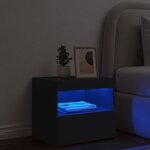 vidaXL Table de chevet avec lumières LED noir 50x40x45 cm