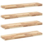 vidaXL Étagères flottantes 4 Pièces 80x20x4 cm acacia massif non traité
