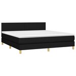 vidaXL Sommier à lattes de lit avec matelas LED Noir 160x200 cm Tissu