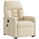 vidaXL Fauteuil inclinable de massage électrique Crème Tissu