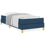 vidaXL Lit à ressorts Bleu  marron 90 x 200 cm Tissu  Bois Engineered
