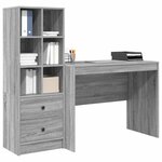 vidaXL Bureau avec tiroir 2 Pièces Gris Sonoma
