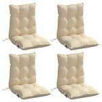 vidaXL Coussins de chaise à dossier bas lot de 4 beige tissu oxford