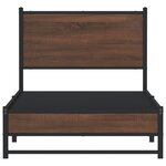 vidaXL Cadre de lit en métal sans matelas chêne marron 90x190 cm