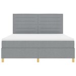 vidaXL Lit à ressorts avec matelas Gris clair 180 x 200 cm tissu