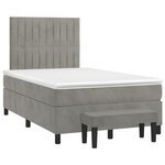 vidaXL Sommier à lattes de lit et matelas Gris clair 120x200cm Velours