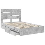 vidaXL Lit de Rangement Gris béton 135 x 190 cm Bois d'ingénierie