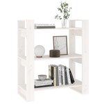 vidaXL Bibliothèque/Séparateur de pièce Blanc 80x35x91 cm Pin solide