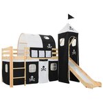 vidaXL Lit mezzanine d'enfants avec toboggan et échelle Pin 97x208 cm