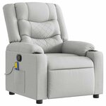 vidaXL Fauteuil de massage inclinable gris nuage tissu