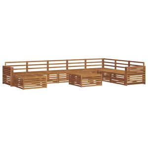 vidaXL Ensemble de canapés d'extérieur 9 pc Naturel
