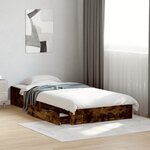 vidaXL Cadre de lit avec tiroirs sans matelas chêne fumé 100x200 cm