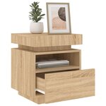vidaXL Armoire de chevet avec lumières LED chêne sonoma 40x39x48 5 cm