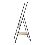 Miroir sur pied avec une étagère chamois 150 x 44 x 60 cm noir effet chêne 03_0007966