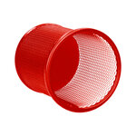 Pot à crayons q-connect maille métallique hauteur 100mm diamètre 90mm coloris rouge