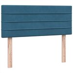 vidaXL Sommier à lattes de lit et matelas et LED bleu foncé 120x210cm velours