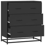 vidaXL Buffet noir 68x35x76 cm bois d'ingénierie et métal