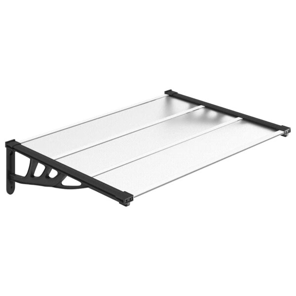vidaXL Auvent de porte Noir et transparent 122x90 cm Polycarbonate