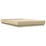 vidaXL Cadre de lit avec LED sans matelas chêne sonoma 140x200 cm