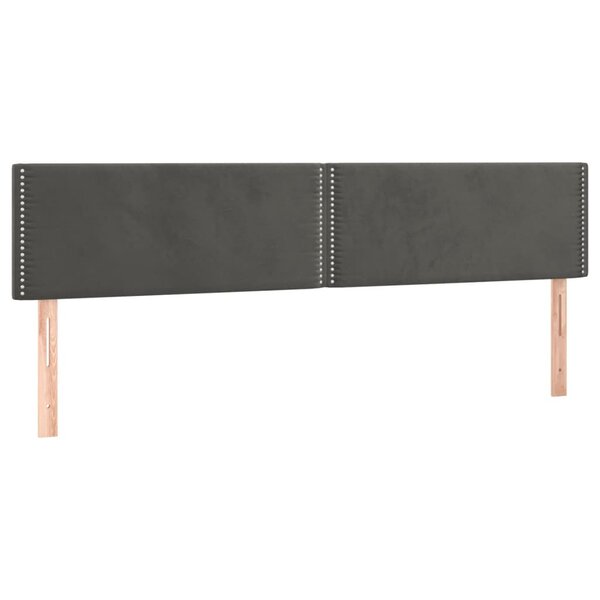 vidaXL Têtes de lit 2 Pièces Gris foncé 80x5x78/88 cm Velours