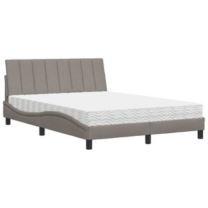 vidaXL Lit avec matelas taupe 140x200 cm tissu