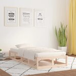 vidaXL Cadre de lit 75x190 cm Petit simple Bois massif