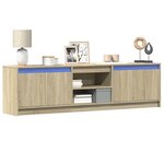 vidaXL Meuble TV avec LED chêne sonoma 180x34x50 cm bois d'ingénierie