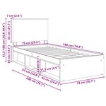 vidaXL Cadre de lit Chêne Sonoma 75 x 190 cm Bois de pin massif