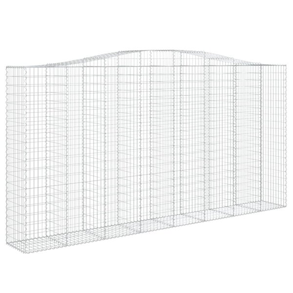 vidaXL Panier de gabions arqué 400x50x200/220 cm Fer galvanisé