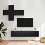 vidaXL Ensemble meuble TV Montage mural 3 Pièces Bois d'ingénierie