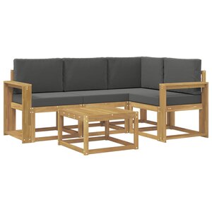 vidaXL Ensemble de canapés d'extérieur 5 pc Blanc et anthracite