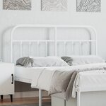 vidaXL Tête de lit de remplacement métal blanc 140 cm