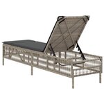vidaXL Chaise longue avec coussin gris clair résine tressée
