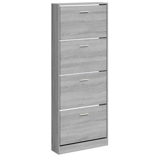vidaXL Armoire à chaussures Sonoma gris 59x17x150 cm Bois d'ingénierie
