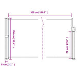vidaXL Auvent latéral rétractable vert foncé 100x500 cm