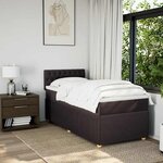 vidaXL Sommier à lattes de lit avec matelas Marron foncé 100x200 cm