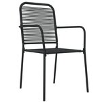 vidaXL Ensemble à manger de jardin 5 Pièces Noir Corde de coton et acier