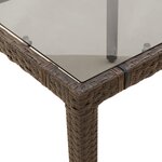 vidaXL Ensemble de bistro de jardin 7 Pièces coussins marron poly rotin