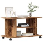 vidaXL Meuble TV avec roulettes vieux bois 80x40x45 cm bois ingénierie